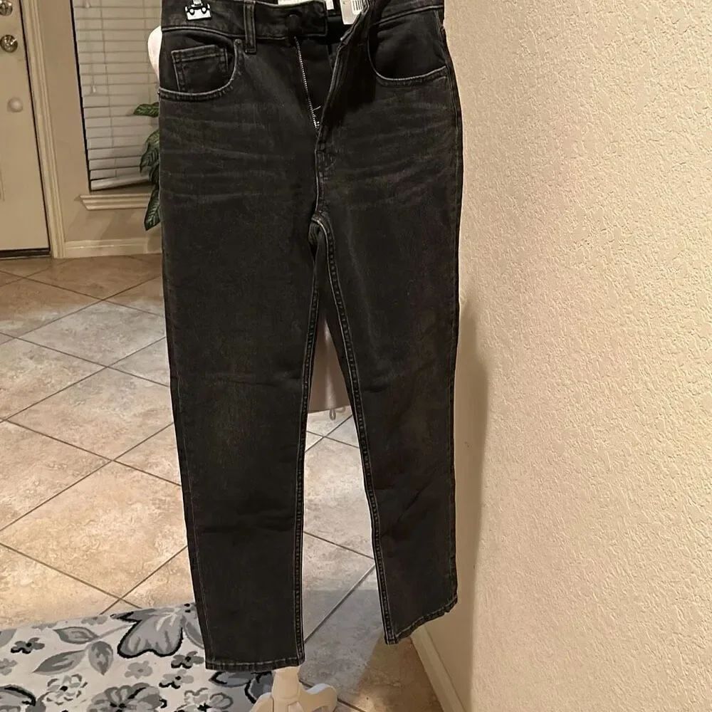 Everlane Women's 23 High Rise Curvy Cheeky Jeans Black Denim Straight Leg New
